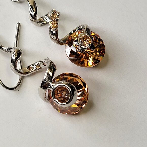 Citrine Yellow Crystal Earring - Picture 8 of 8